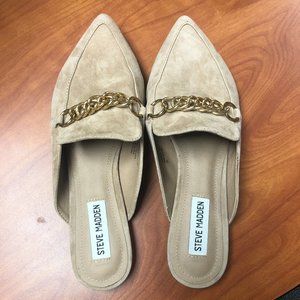 Steve Madden Mules with Gold Chain Strap, Gently Used, Size